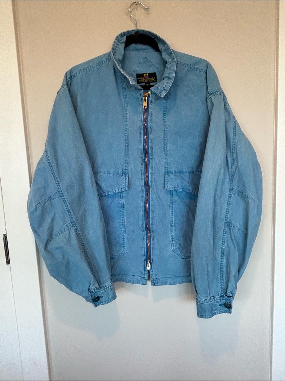 Vintage Breezin’ Light Blue Denim Zip Shirt Jacket